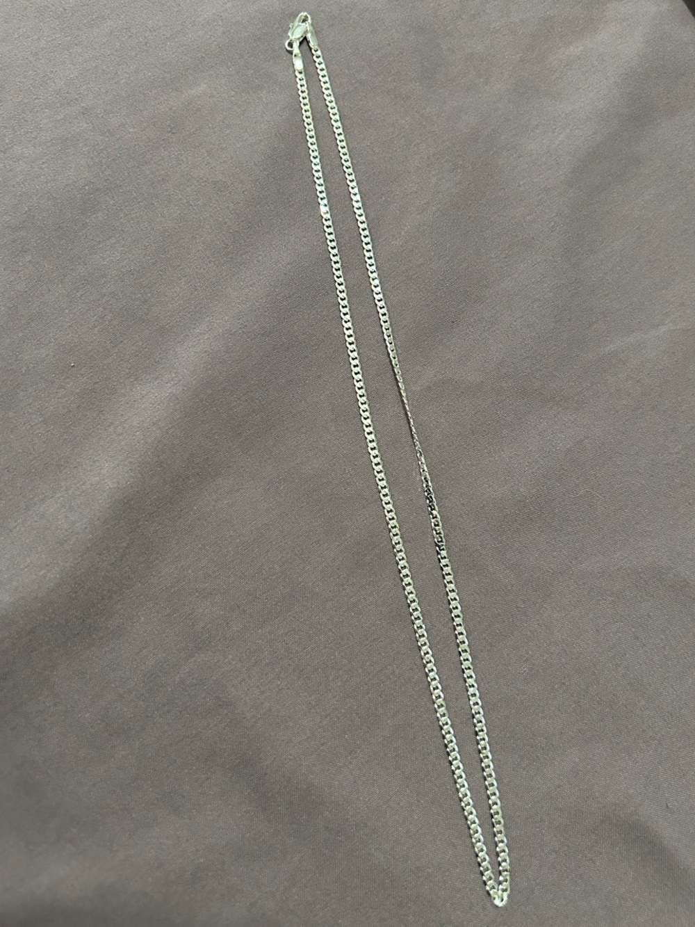 Sterling Silver Curb Chain Necklace, 18”